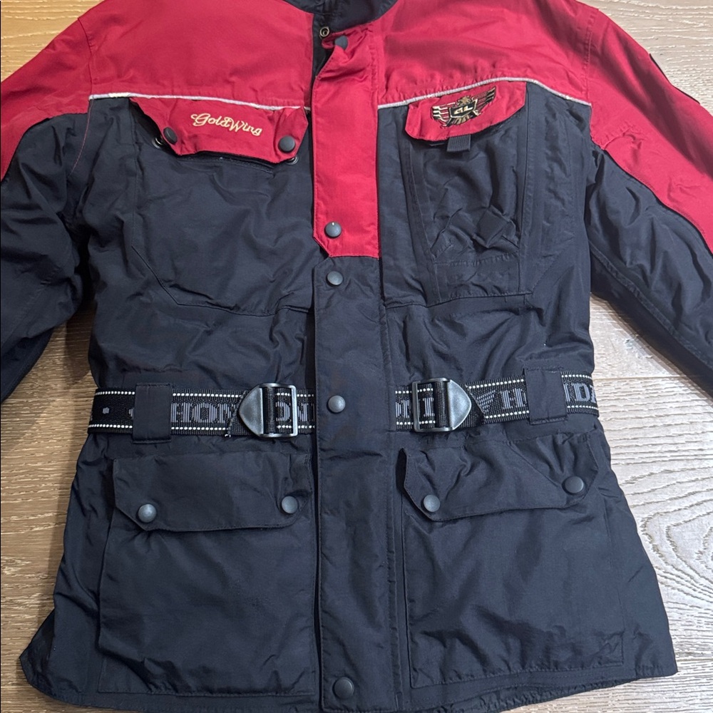 Honda Goldwing Motorcycle Jacket Red Black Belted Touring Coat Size S - Picture 5 of 14
